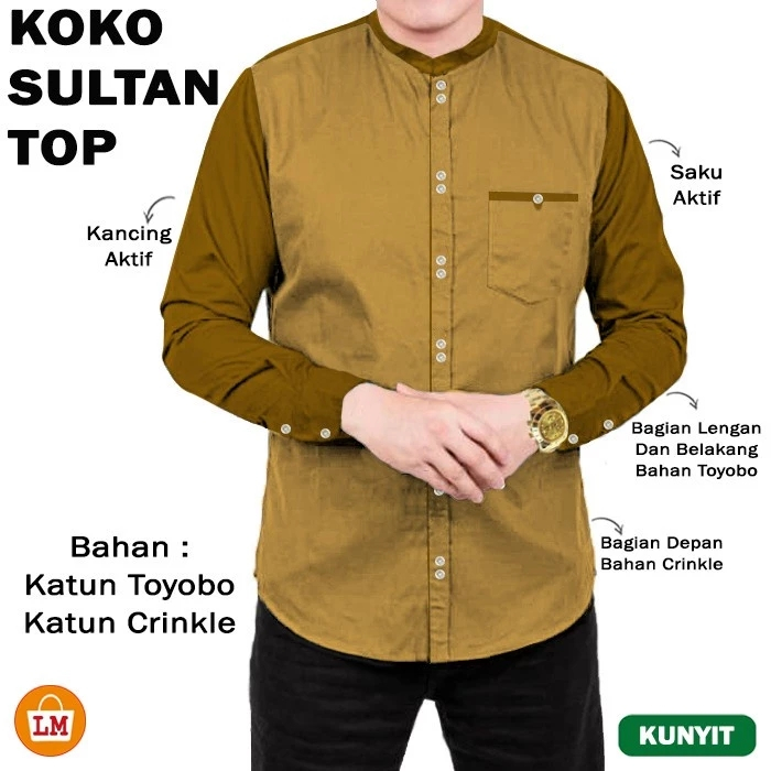 INDRA - BAJU KOKO KEMEJA KURTA UKURAN S M L XL XXL 3XL JUMBO PRIA LAKI LAKI DEWASA BAPAK BAPAK ANAK 