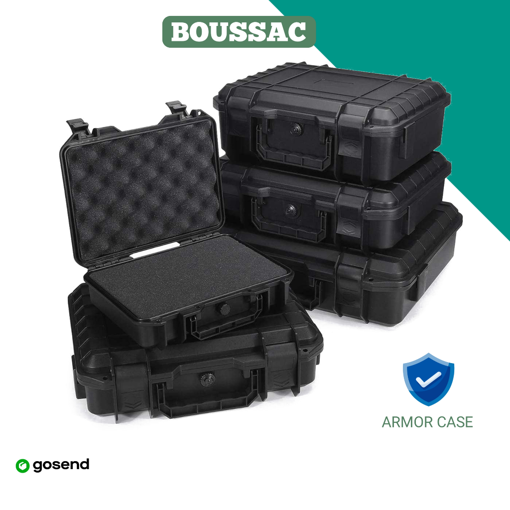 SHOCKPROOF Tool Box Waterproof + Busa Kotak Perkakas Koper Pelican Storage Kamera Elektronik