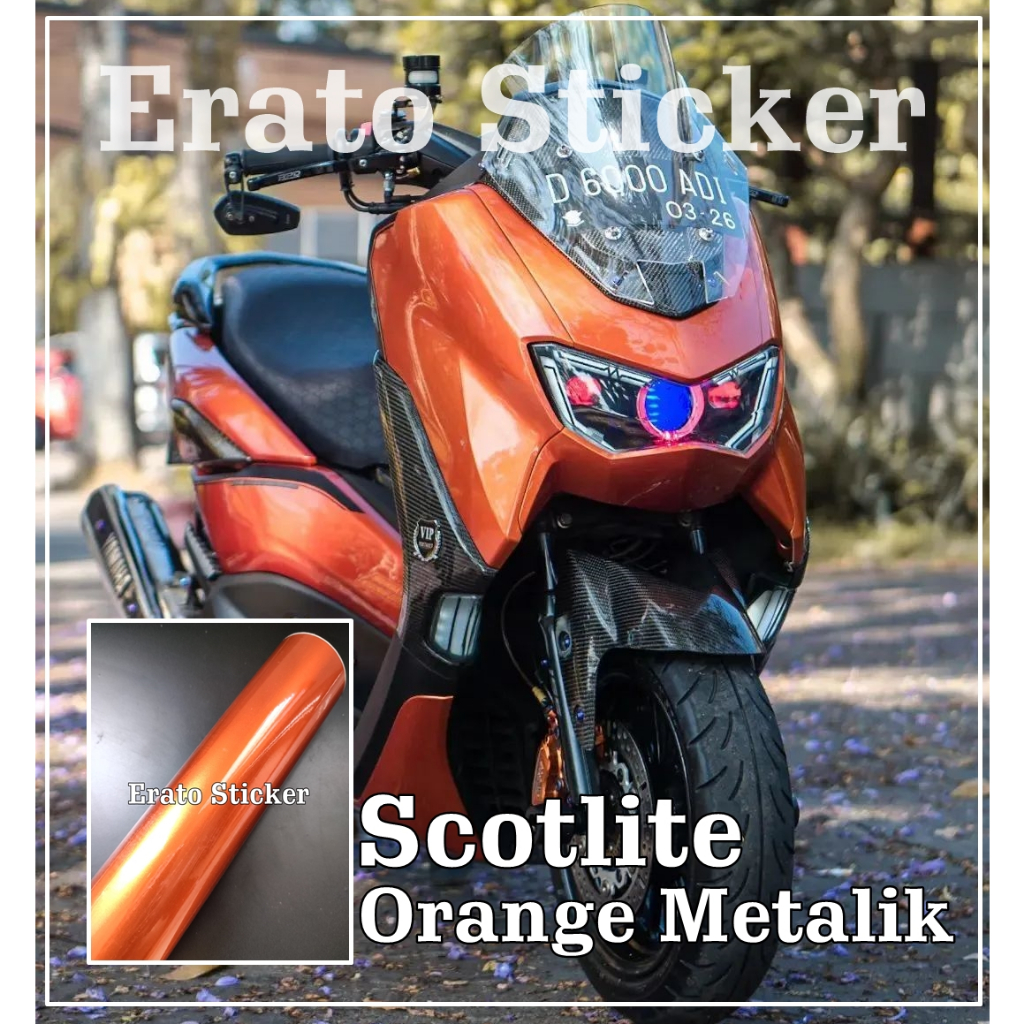 Skotlet stiker motor orange metalik candy skotlet orange metalik skotlet orange candy skotlet orange