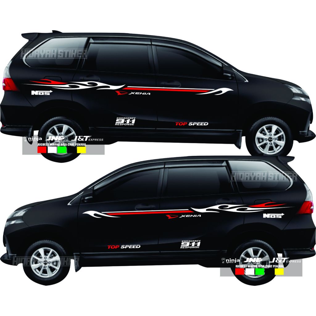 Stiker Mobil Xenia Hitam Lama sticker bodi samping tribal mobil xenia