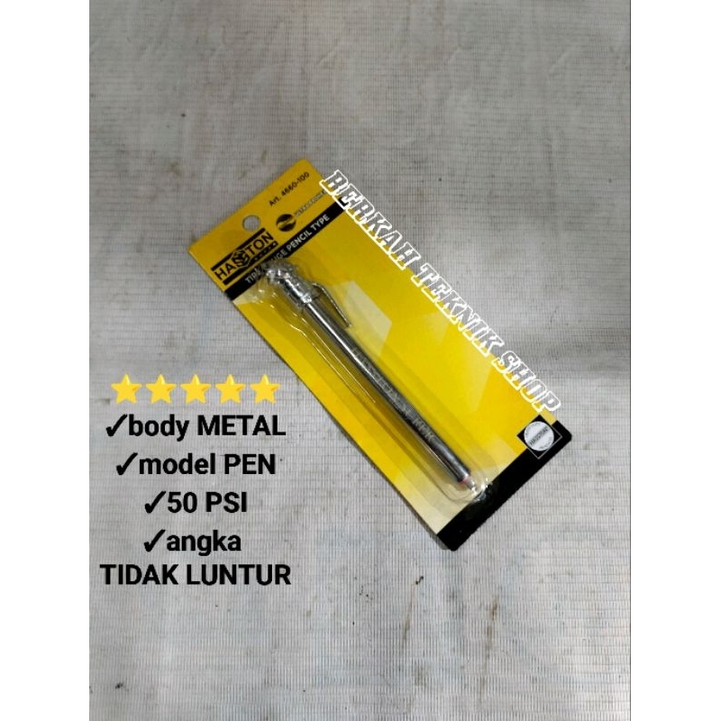 UKURAN ANGIN BAN HASSTON (model pen besi) ALAT UKUR TEKANAN ANGIN BAN