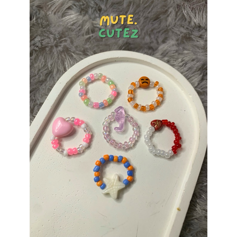 PAKET CINCIN MANIK RANDOM ISI 6 (Baca Deskripsi) | Cincin Manik | Cincin Lucu | Cincin Korea