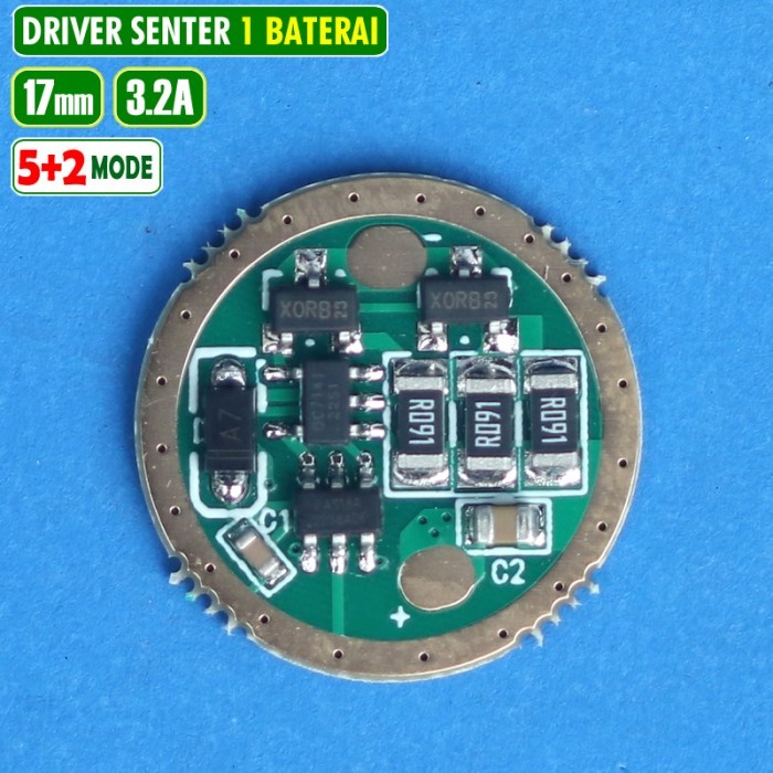 Driver Senter 17mm 3A Led 10W Cree XML Osram IR XPL SST 5 Plus 2 Mode Pstle21 Segera Beli