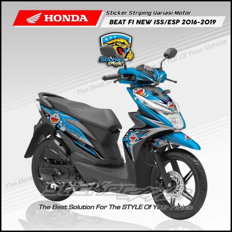 Sticker Striping Variasi Motor Honda Beat fi New Thn 2016/2019 Livery Karakter Doraemon/Sonic