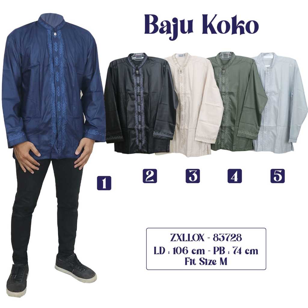 BAJU KOKO PRIA DEWASA LENGAN PANJANG BAJU MUSLIM PRIA BAJU LEBARAN PRIA RIA BATIK SOLO