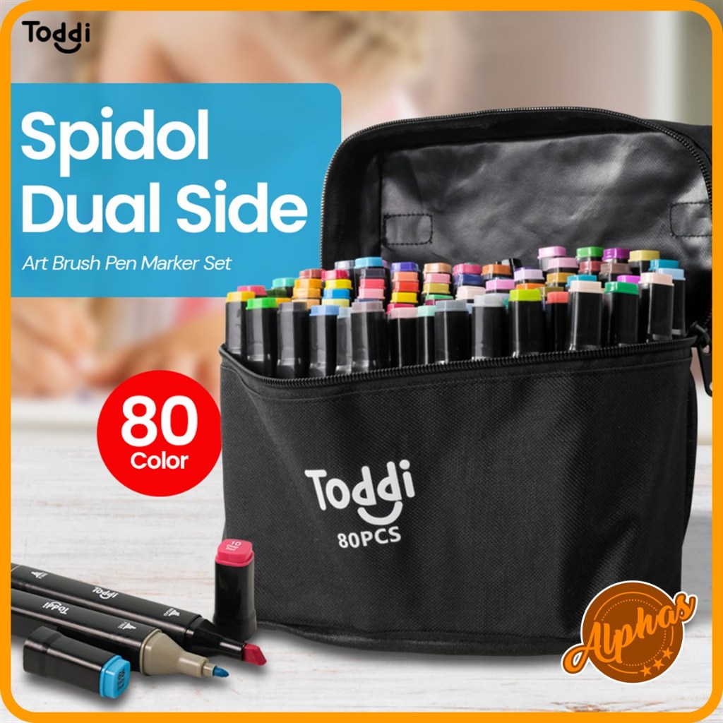 

Spidol Dual Side Fine Art Brush Pen Art Marker Set 12 24 30 48 60 80 PCS Color 24 30 48 WARNA WARNI SPIDOL DUAL