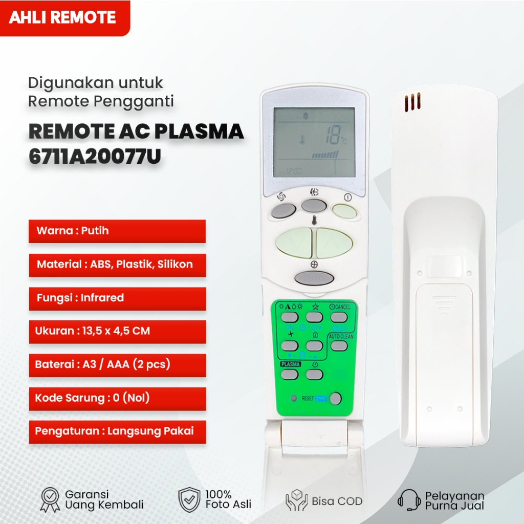 Remote AC LG 6711A20077U / Remot AC LG Plasma