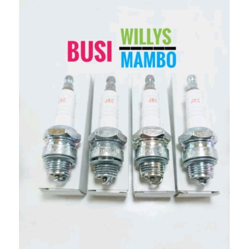 Busi Jeep Willys Mambo Spark Plug Willys Drat Pendek J8C Dus Putih