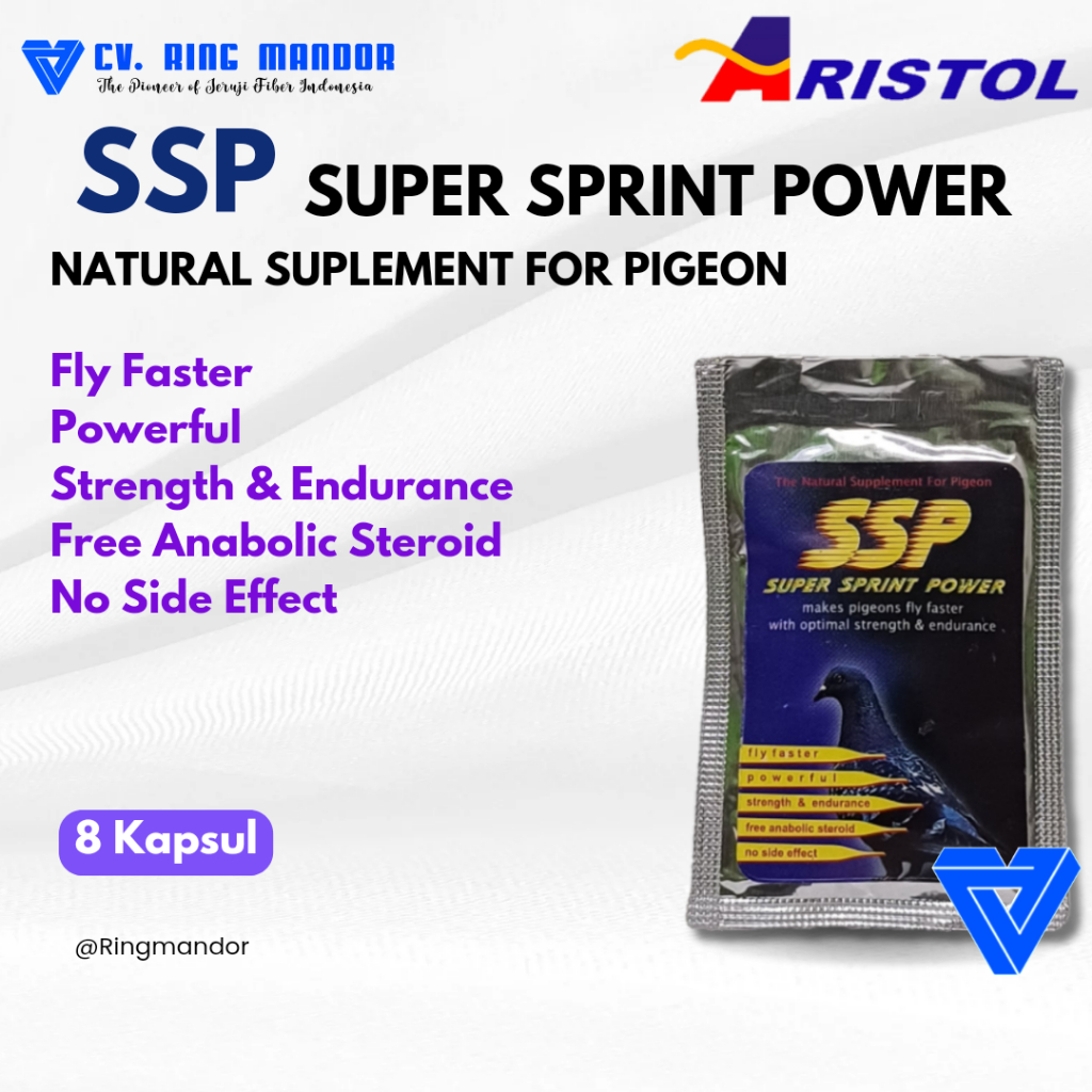 JAMU SSP ARISTOL - SUPER SPRINT POWER ISI 30caps VUTAMIN MERPATI SPRINT DAN TENAGA MAKSIMAL