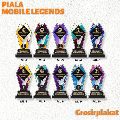 Piala Mobile Legend Trophy Mobile Legend Kejuaraan Mobile Legend Bahan Akrilik Free Design Custom