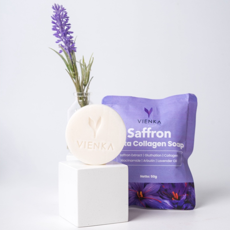 Sabun Pemutih dan Pencerah Saffron Gluta Collagen Soap BPOM - Vienka