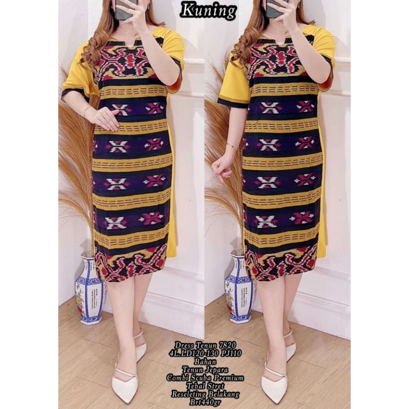 4L DRES TENUN 7820 KUNING TENUN JEPARA