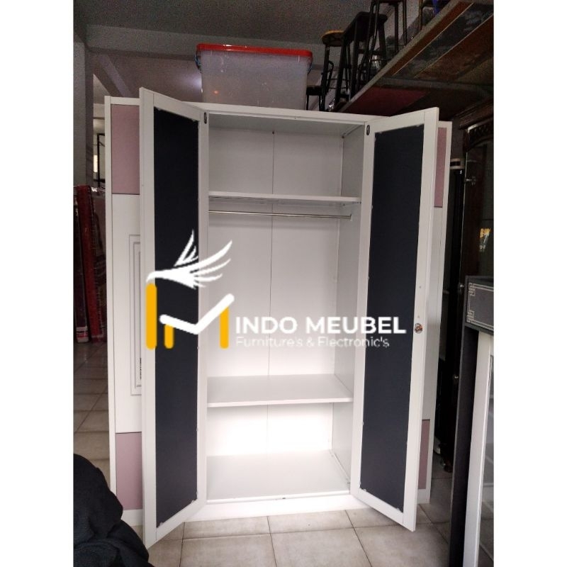 lemari pakaian full plat besi 4 pintu+brankas, lemari rak gantung pakaian dan rak susun pakaian