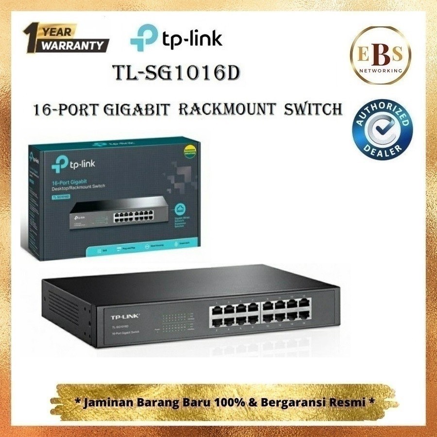 TPLINK TL-SG1016D SG1016D Switch 16 Port Gigabit Metal Desktop