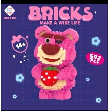 lego nano block bricks lotso strawberry 592 pcs lotso star 582 pcs lotso duduk 418 pcs