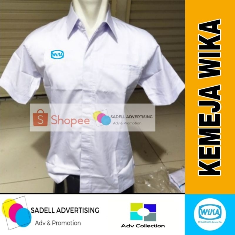 Kemeja WIKA Seragam PT WIKA Putih Lengan Pendek Pria Bordir