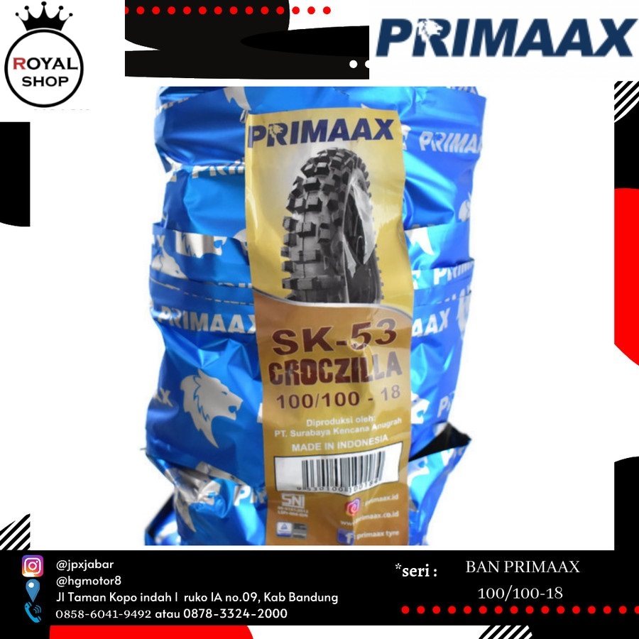 BAN LUAR PRIMAAX TRAIL SK53 UKURAN 100 100 RING 18 BAN PRIMAX MURAH