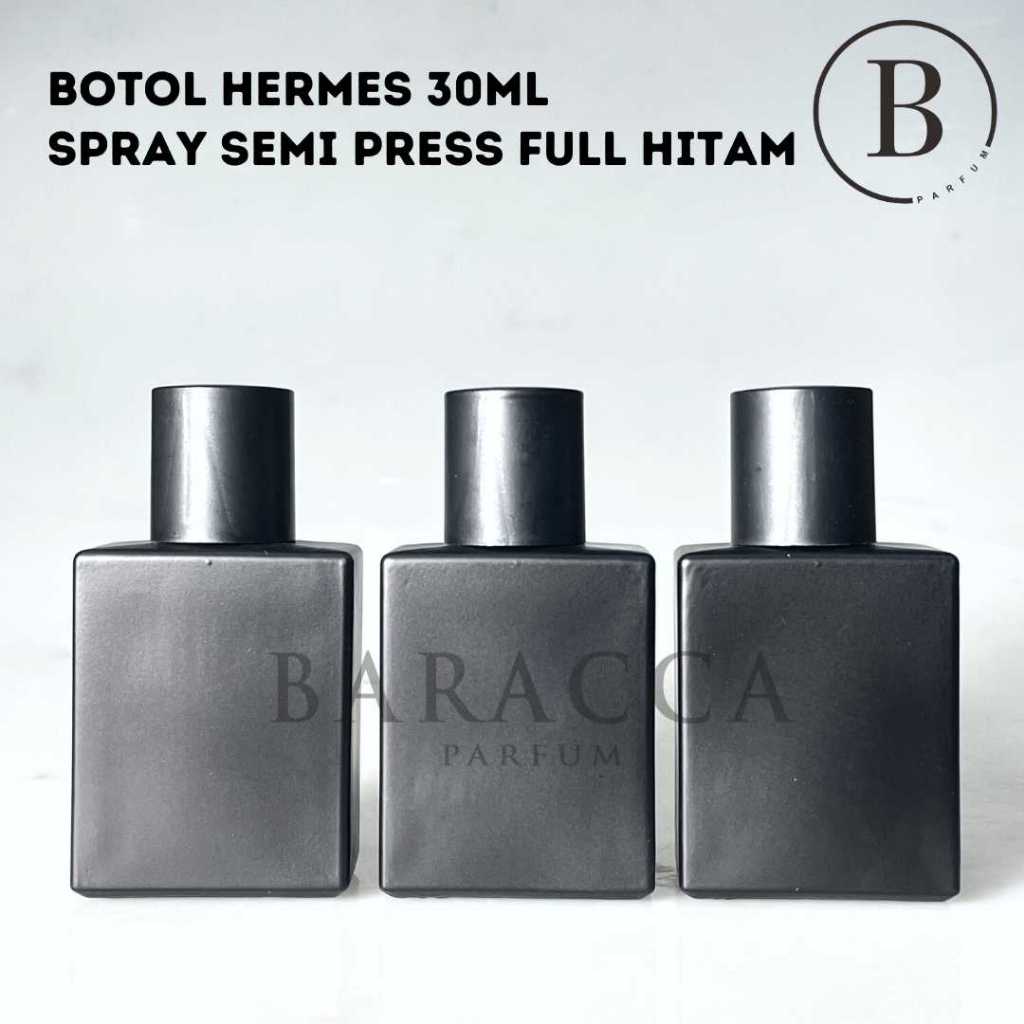 Botol Parfum Hermes Full Hitam 30ML Semi Press - Botol Hermes Semi Press 30ML Full Hitam - Botol Hermes 30ML