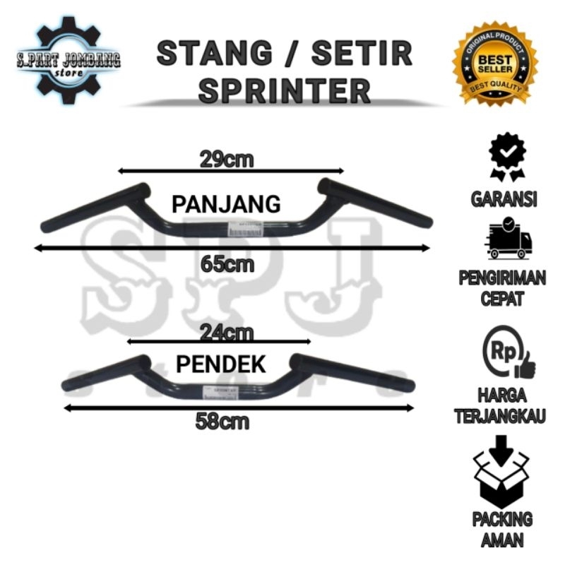 Stang Setir sprinter Racing hitam Tebal Murah Model Ori/ Stang sprinter Beat Street/ Racing Herex, C
