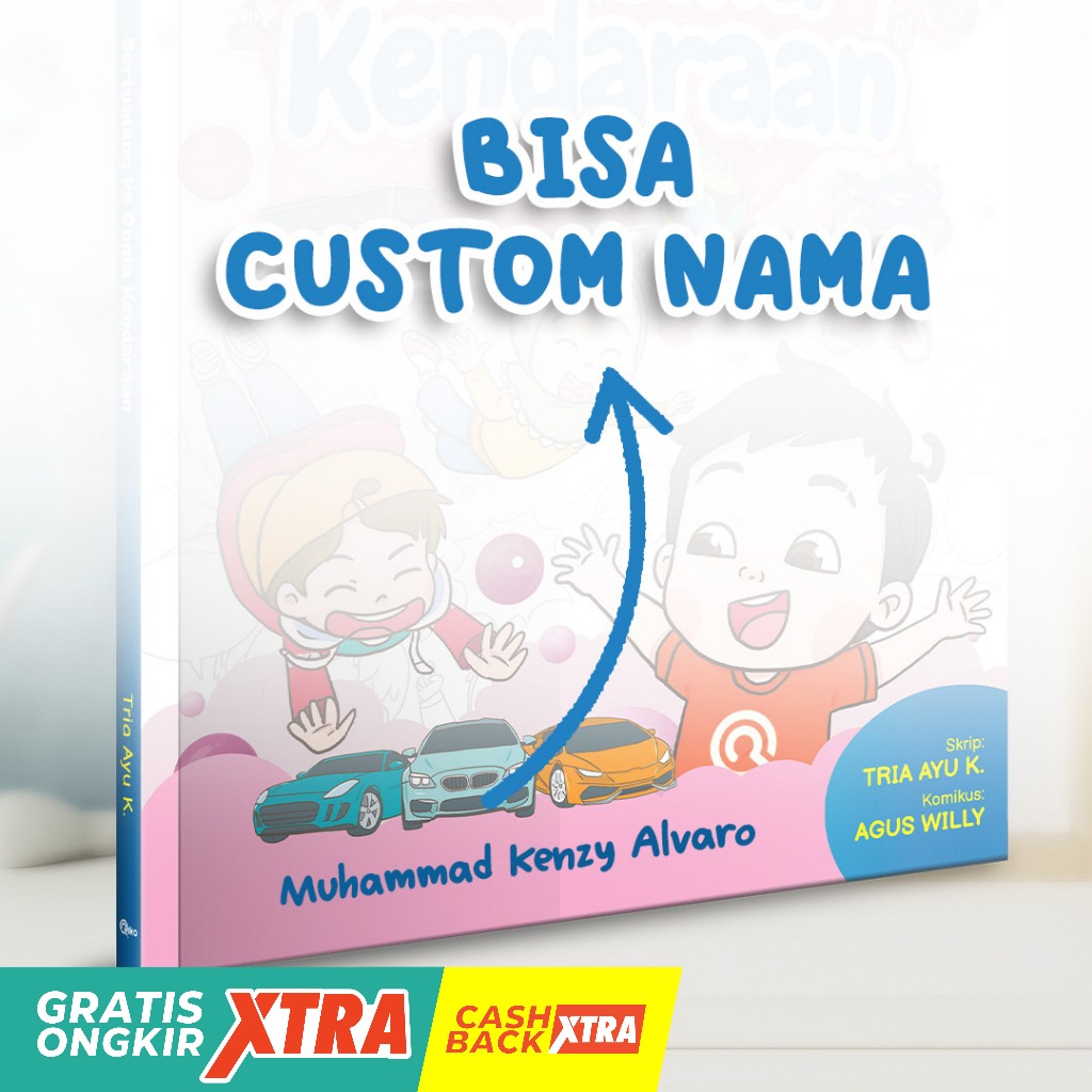 Biaya Custom Nama Buku Anak dan Al Quran ( Custom Nama Timbul)