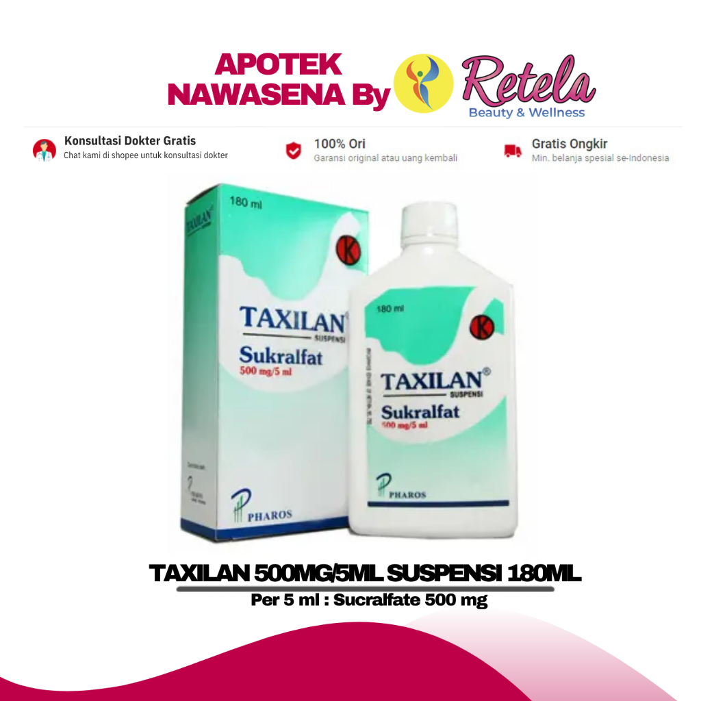 TAXILAN 500MG/5ML SUSPENSI 180ML (Sucralfate 500 mg)