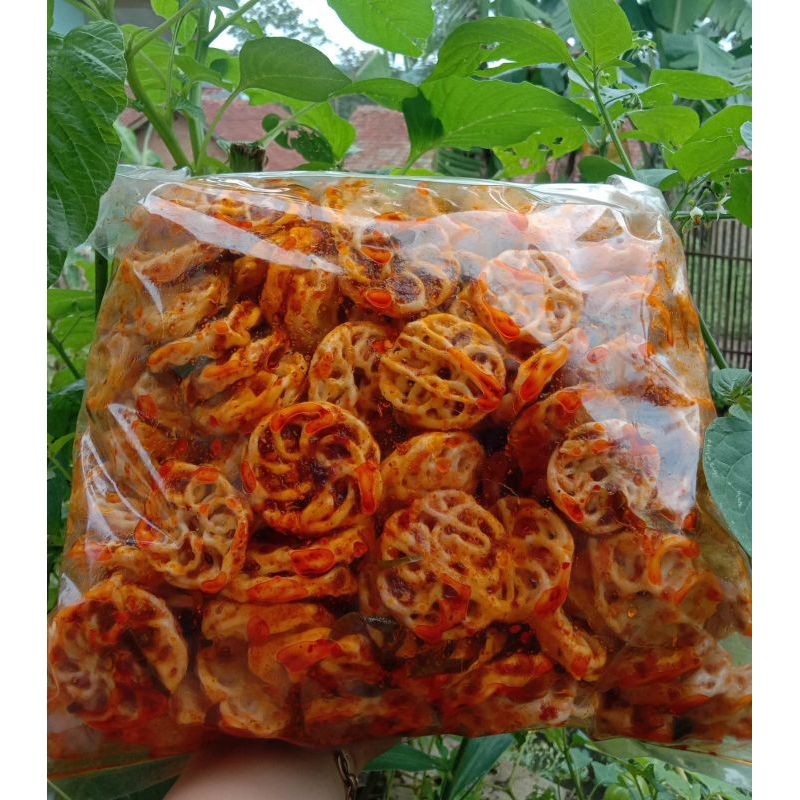 

1kg Kerupuk Seblak Kerupuk mawar Putih Pedas Daun Jeruk Kerupuk Rafael