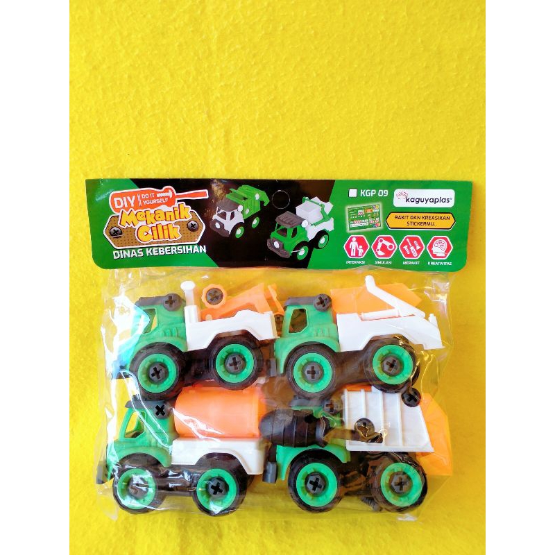 Mainan Anak Mobil DIY Bongkar Pasang Truk Dinas Kebersihan KGP 09
