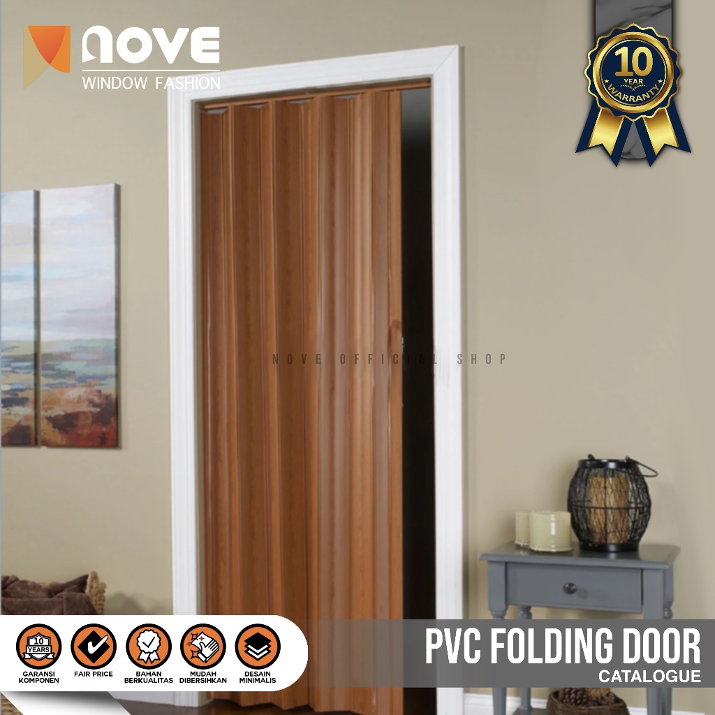 Pintu Lipat PVC Folding Door NOVE ORi - Penyekat Ruangan - Pintu Kamar Mandi - Ukuran Custom
