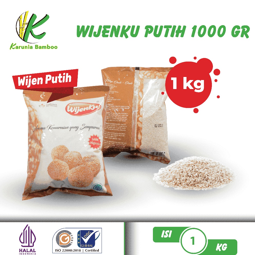 

PAKET LENGKAP Biji Wijen putih India WIJENKUsesame seeds super premium 1gram wijen putih 1 kg