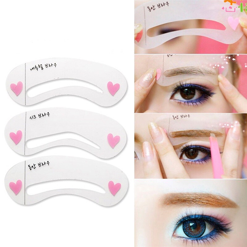 CETAKAN ALIS / MINI EYEBROW SET 3 IN 1 IMPOR / PENCETAK ALIS 3 BENTUK ALIS MURAH / CETAKAN ALIS PEKA