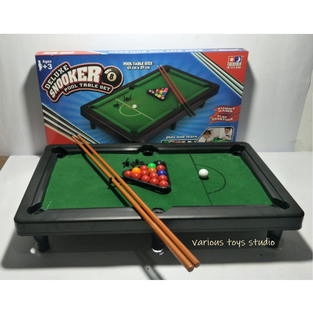 MAINAN MEJA BILLIARD MINI - DELUXE SNOOKER POOL TABLE SET