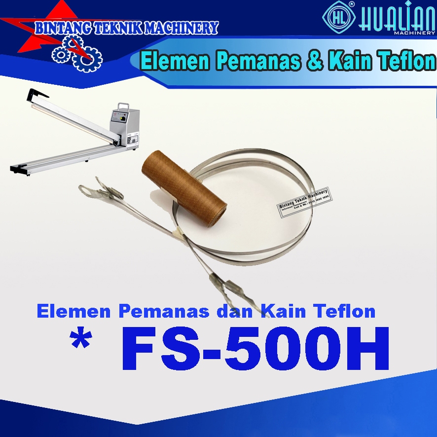 elemen kawat pemanas dan kain teflon untuk mesin hand sealer