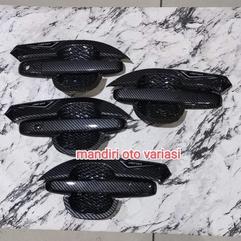 Paket outer cover handle pintu mobil Toyota Agya 2023 carbon