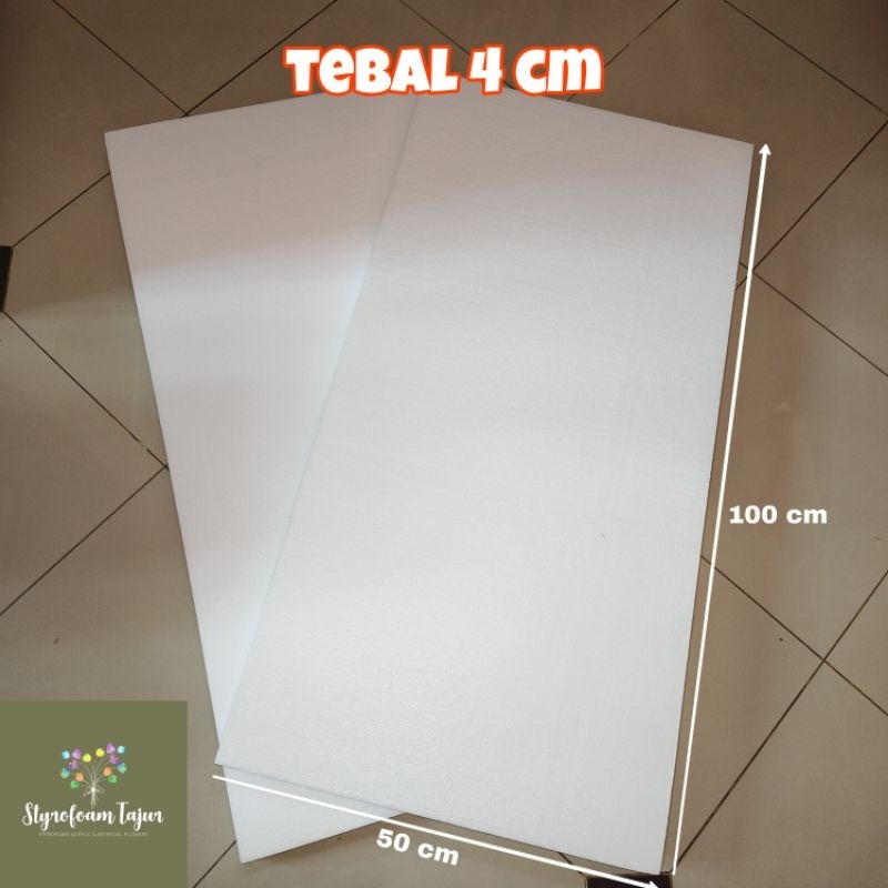 100 x 50 tebal 4 cm styrofoam lembaran gabus lembaran