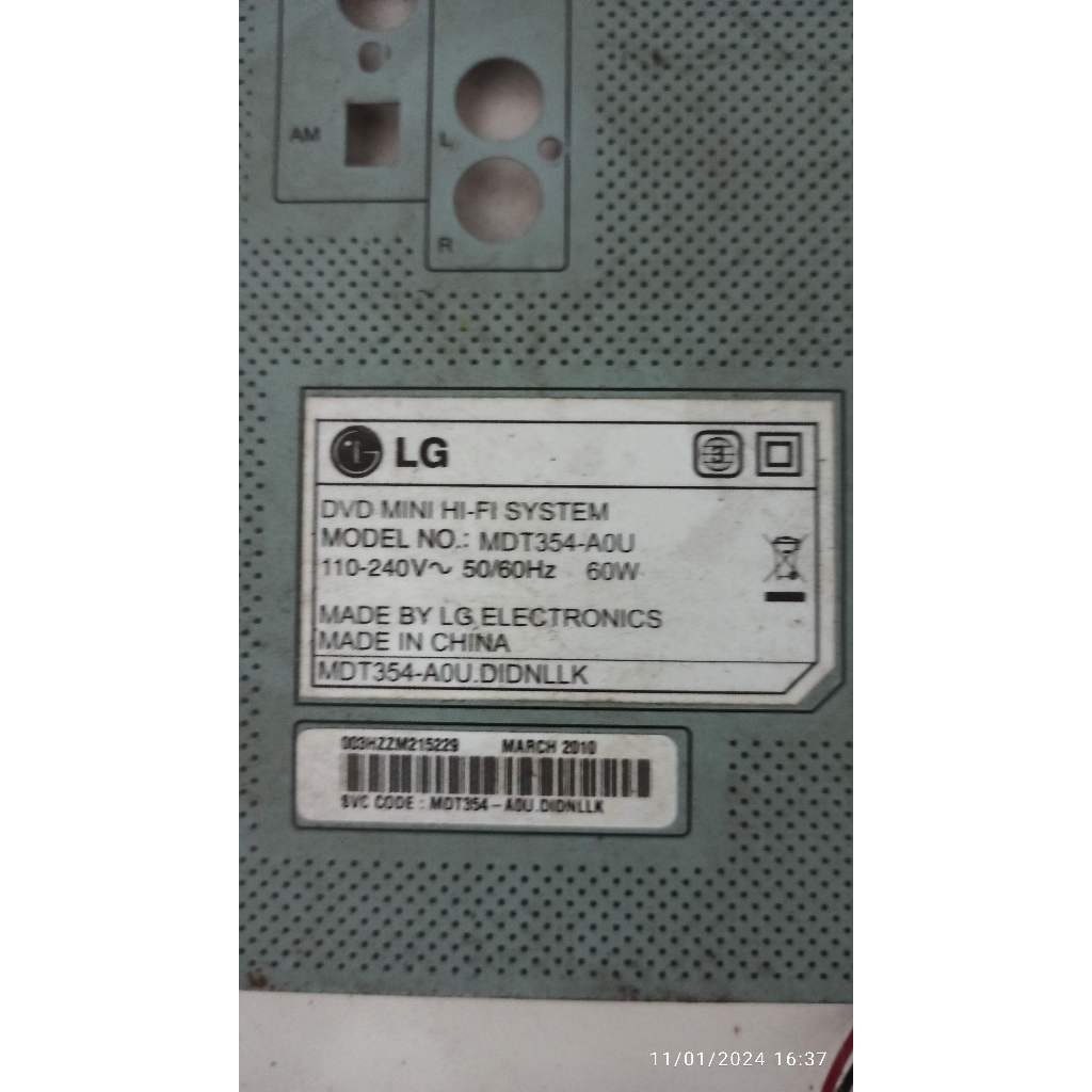 Casing belakang tape Compo HIFI LG MDT354-A0U