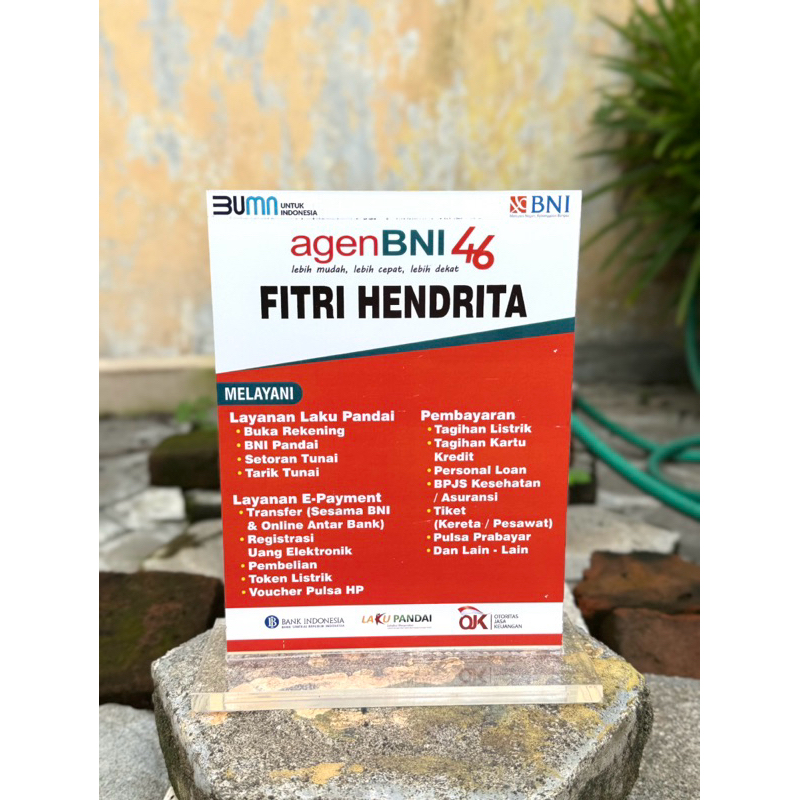 

AKRILIK TEBAL UKURAN 20x15 AGEN BNI OREN BISA REQUEST