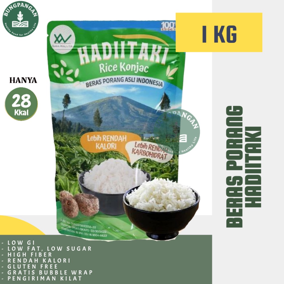 

BAYAR DITEMPAT HADIITAKI Beras Porang 1 KG Shirataki Konjac Rice diet rendah kalori