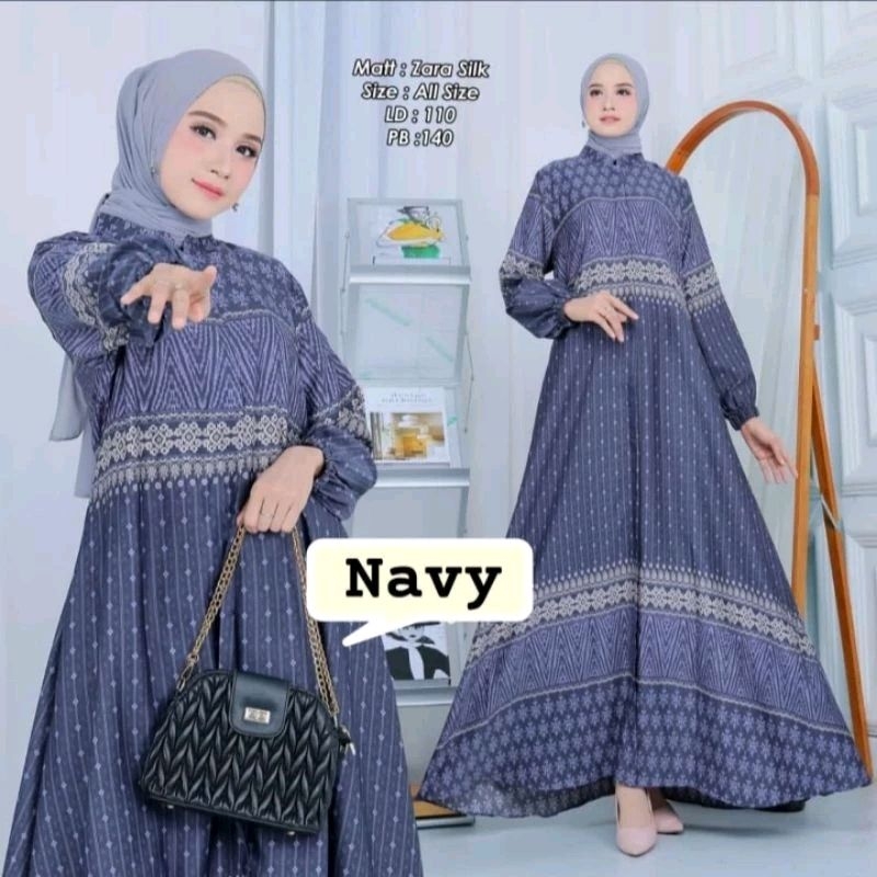 Gamis muslim bahan zara silk