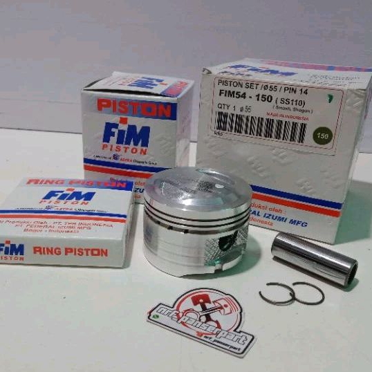 PISTON KIT SEHER SET RING BORE UP 55 MM PEN 14 SUZUKI SHOGUN SMASH XB DOM SPIN SKYWAVE 125 OS/SIZE 1