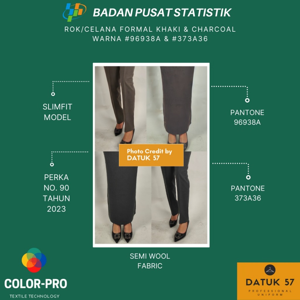 International Quality : Rok/Celana Executive Seragam BPS Badan Pusat Statistik Khusus Wanita (Khaki 