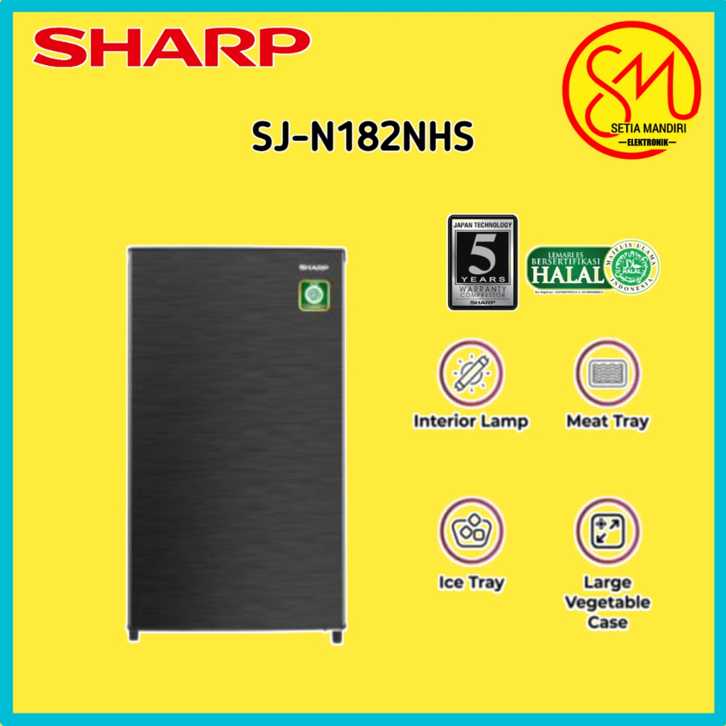 KULKAS 1 PINTU SHARP 166 LITER SJ-N182N-HS