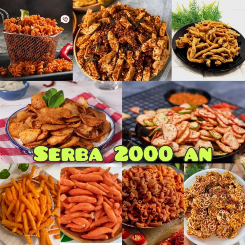 aneka snack pedas serba 2000/pedas/snack murah/cemilan kekinian