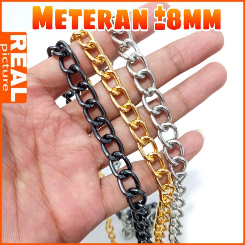 TALI TAS RANTAI KECIL 8MM/0,8CM METERAN TANPA PENGAIT MURAH - Kattelaurents