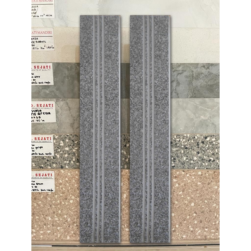 granit 10x60 - lis plin 1- motif batu alam - essenza grigio perla