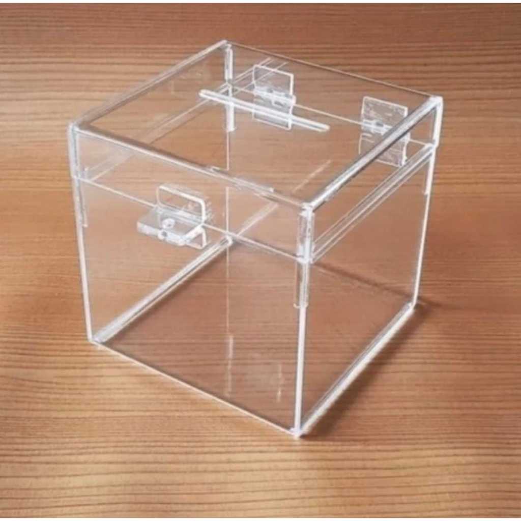 

Kotak Amal Box Saran Tips Akrilik Kotak Undian Box Acrylic Warna Clear Bening Uk 15x10x15