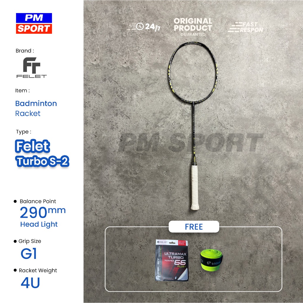 RAKET BADMINTON / BULUTANGKIS FELET TURBO S - 2 ORIGINAL