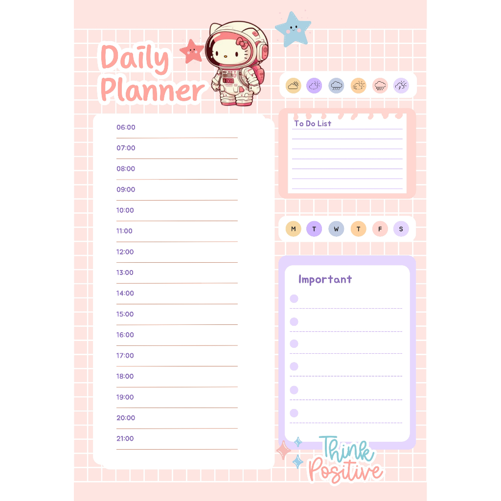 

[MOON MEDIA] ISI BINDER daily planner Daily Planner Heloo kitty kuromi 20 lembar BOLAK BALIK