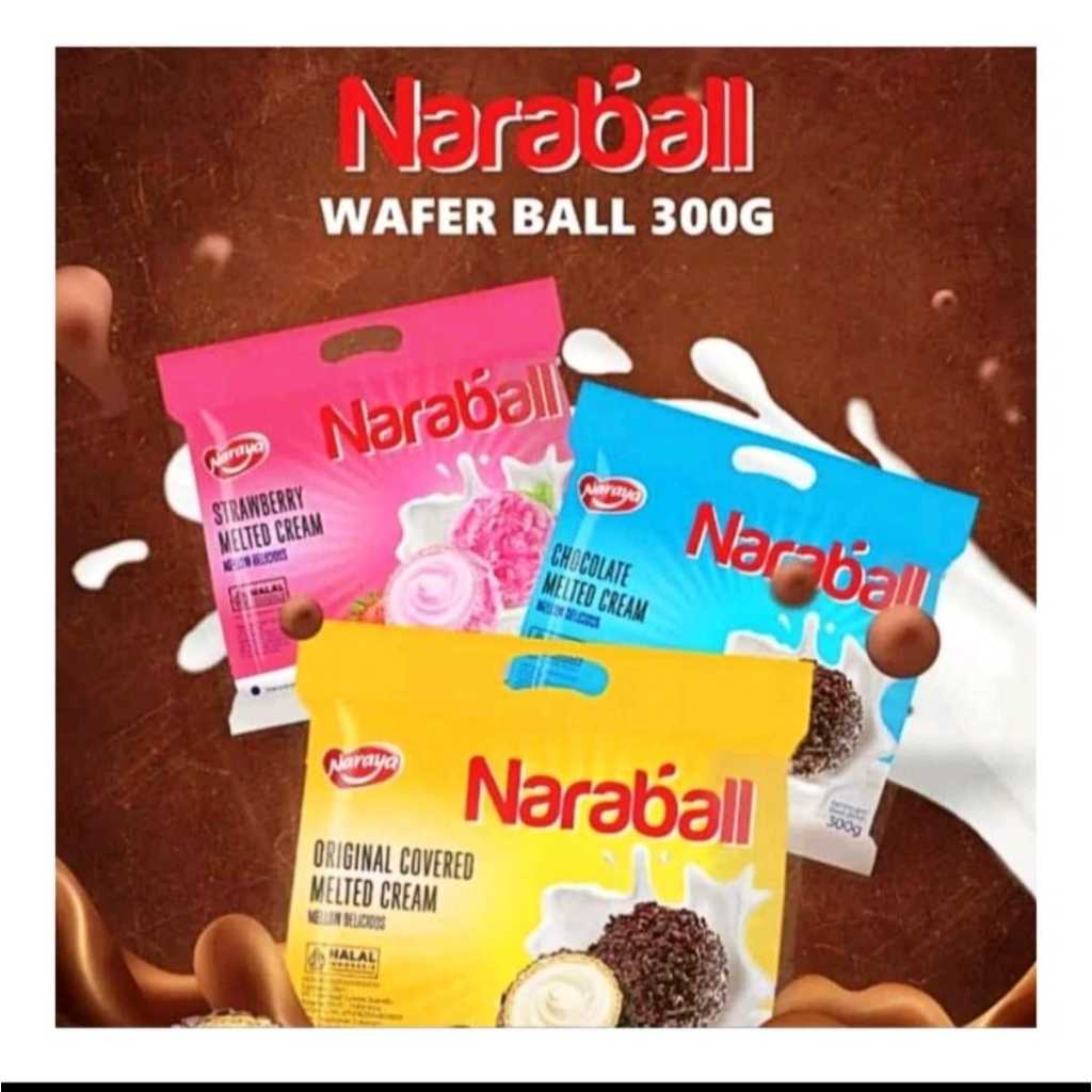 

Naraya NARABALL Wafer Ball Original Chocolate Strawberry Melted Cream 300g