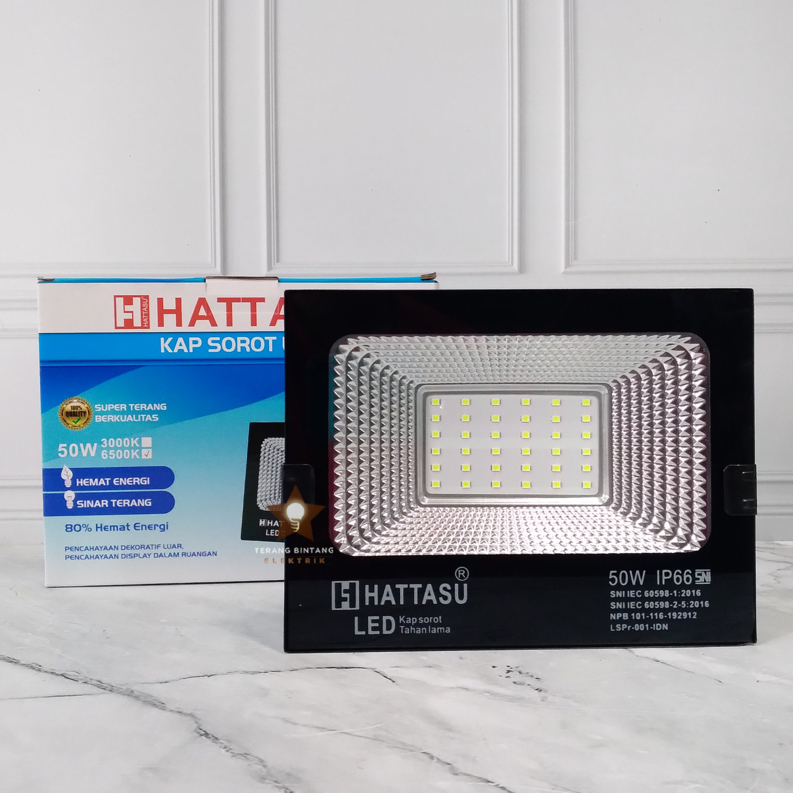 Lampu sorot LED / lampu tembak LED 50 watt 50w merk Hattasu