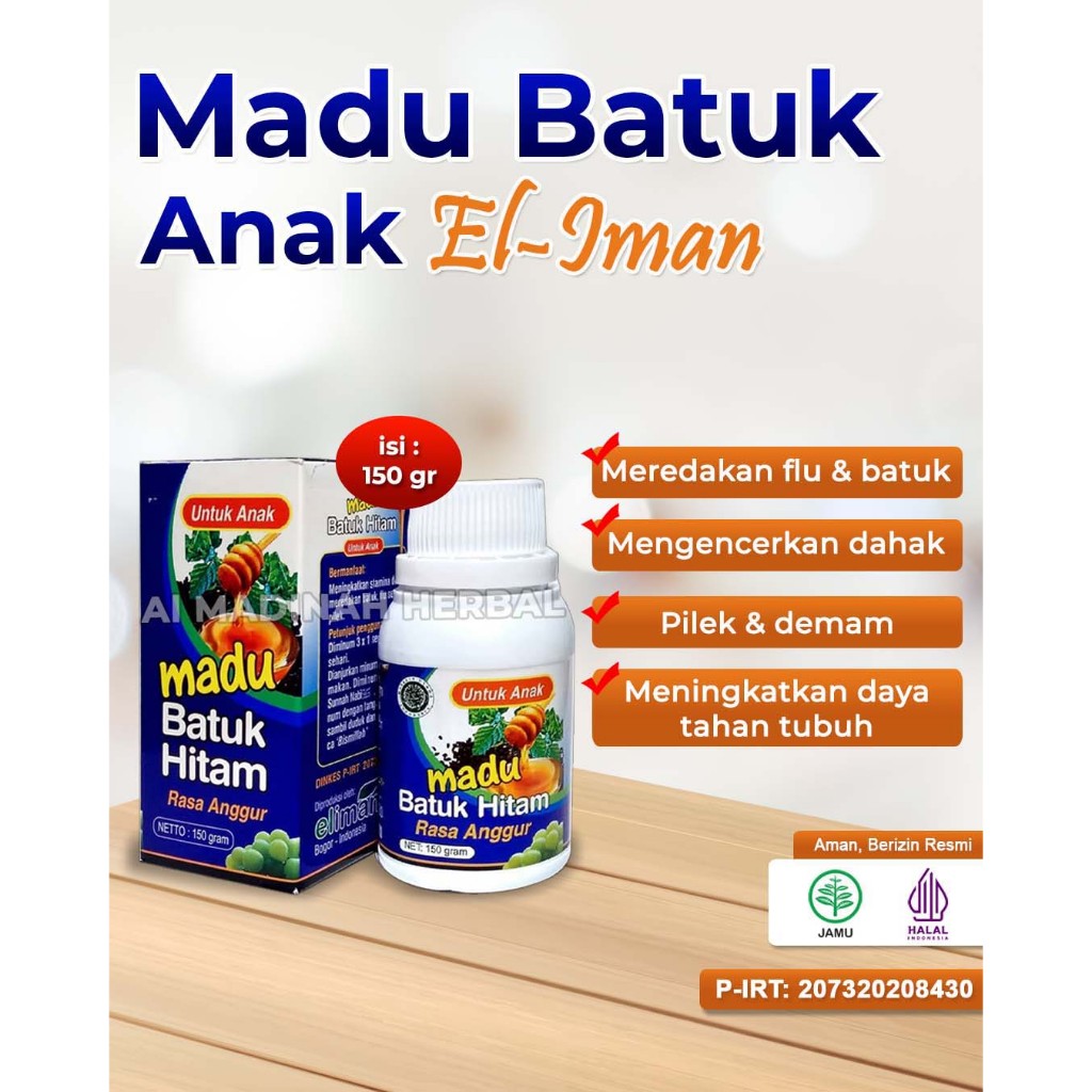 

Madu Batuk Hitam Anggur Eliman 150 gr